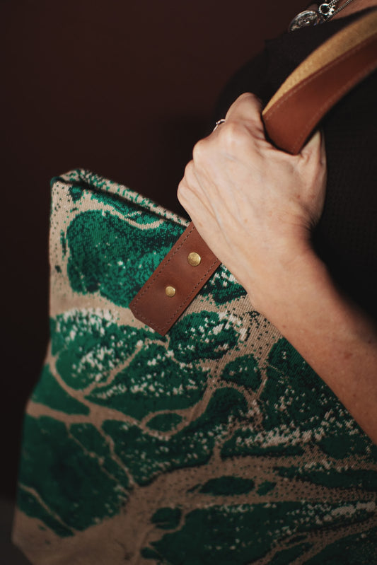 Bolsa Tote Bacia Amazônica - Verde e Cru