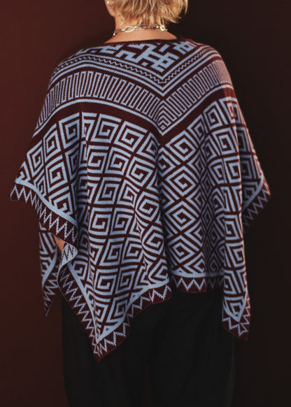 Poncho - Azul e Vinho