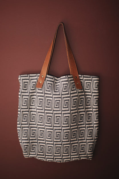 Bolsa Tote Grega Cinza