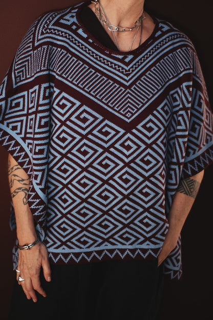 Poncho - Azul e Vinho