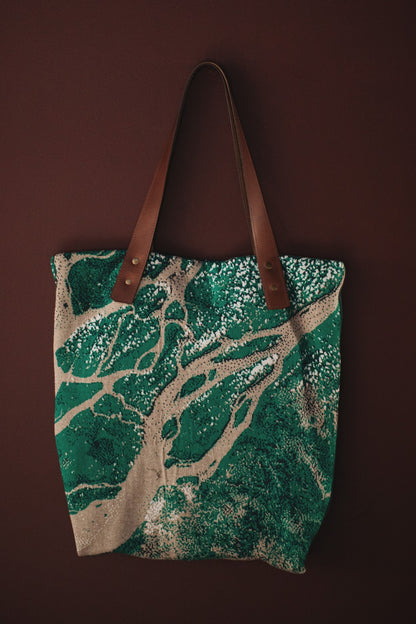 Bolsa Tote Bacia Amazônica - Verde e Cru