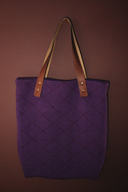 Bolsa Tote Trama Roxa