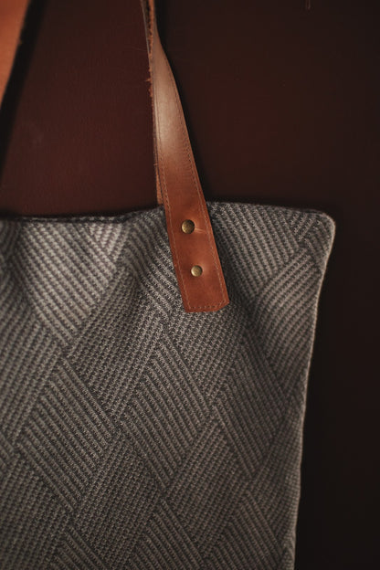 Bolsa Tote Trama Cinza